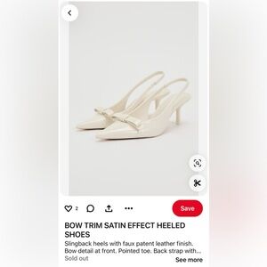 NWT Zara Bow Trim Satin Effect Heels